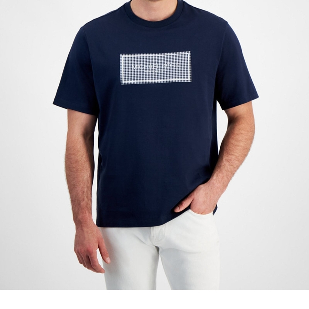 Michael Kors Men’s Midnight Navy Logo Crewneck T-Shirt Size M NWT